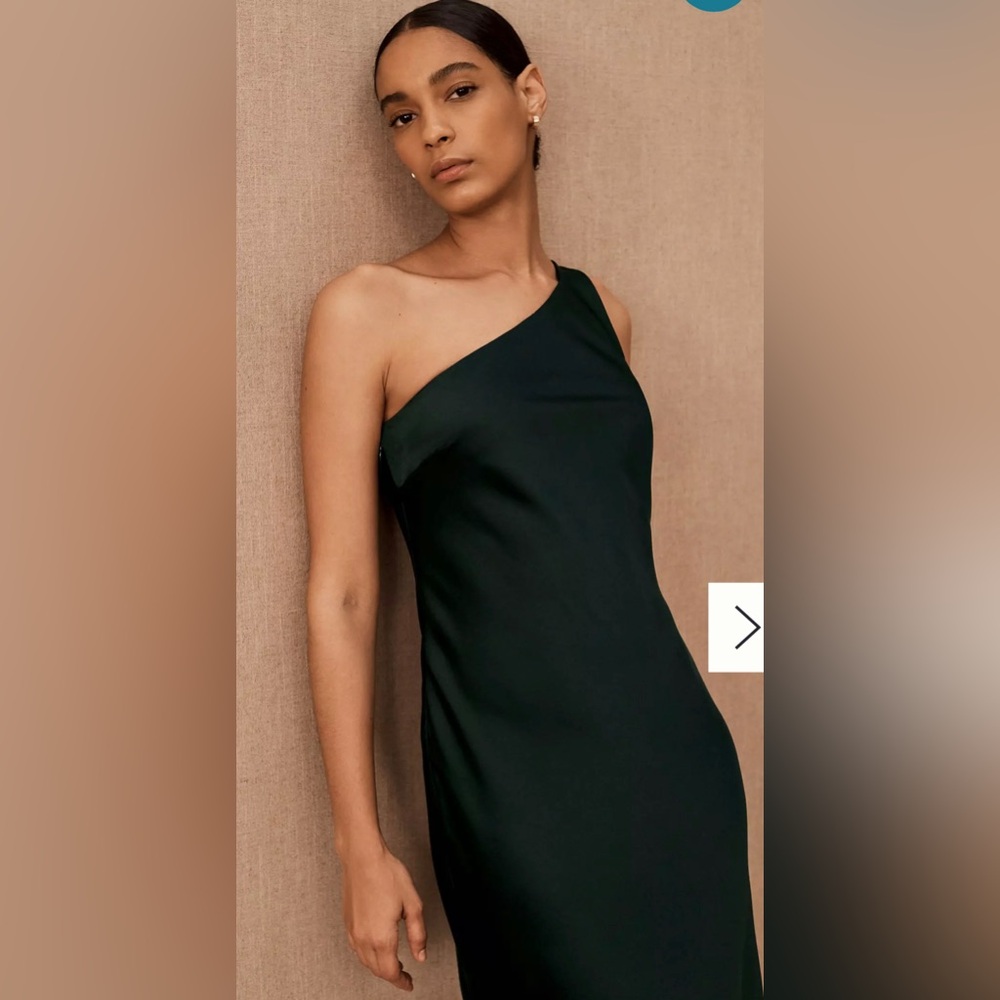BHLDN One-Shoulder Midi Satin Dress
